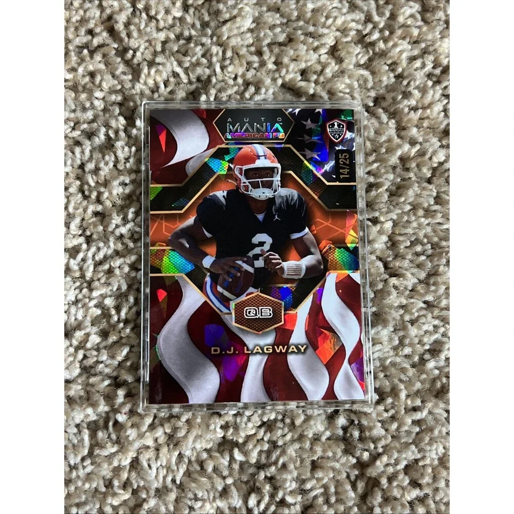 D.J. Lagway 1st Trading Card 2024 Wild Card Auto Mania American fb /25